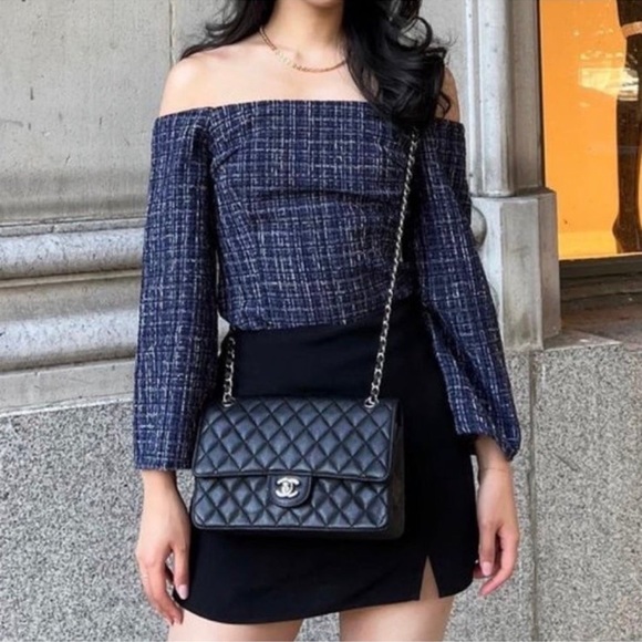 ✨ Zara Tweed Off shoulder top - Picture 2 of 9